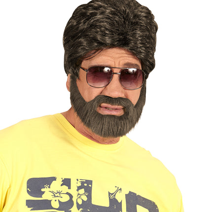 Widmann SRL Heren  pruik bruin met baard