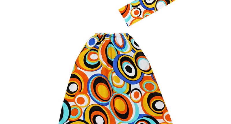 Widmann SRL Hippie accessoireset jaren 70 gekleurd met hoofdband en beenwarmers