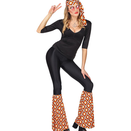 Widmann SRL Hippie accessoireset oranje jaren 70 met hoofdband en beenwarmers