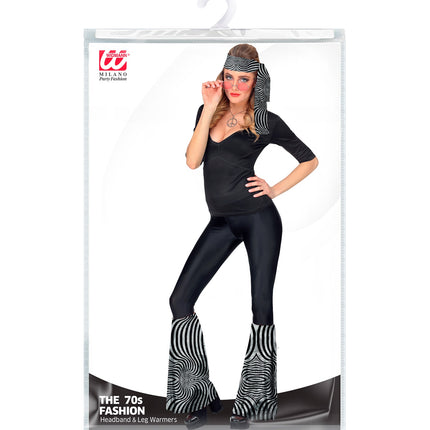 Widmann SRL Hippie accessoireset zilver met hoofdband en beenwarmers