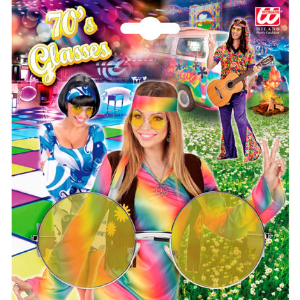 Widmann SRL Hippie bril geel grote glazen