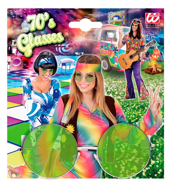 Widmann SRL Hippie bril groen grote glazen