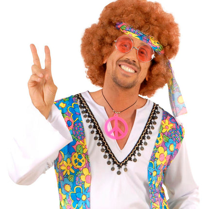 Widmann SRL Hippie bril met gekleurde glazen