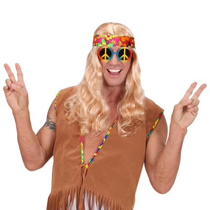 Widmann SRL Hippie bril peace regenboog