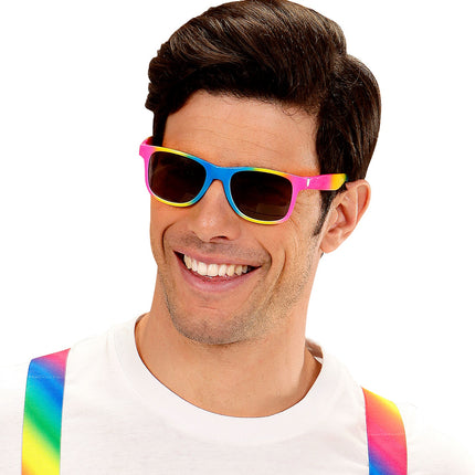 Widmann SRL Hippie bril regenboog karakter