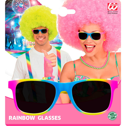 Widmann SRL Hippie bril regenboog karakter