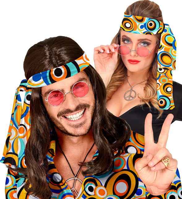 Widmann SRL Hippie hoofdband gekleurde bollen