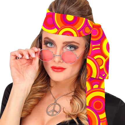 Widmann SRL Hippie hoofdband rood geel oranje