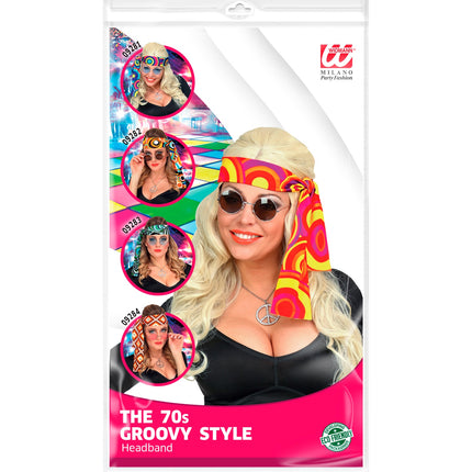 Widmann SRL Hippie hoofdband rood geel oranje