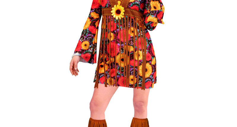 Hippie jurkje flower power Vrolijke damesoutfit