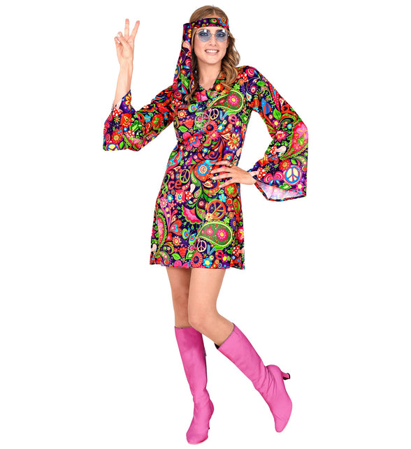 Widmann SRL Hippie jurkje neon kleuren