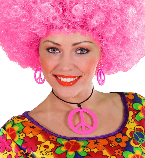 Widmann SRL Hippie ketting en oorbellen groen