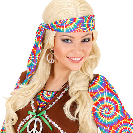 Widmann SRL Hippie ketting en oorbellen Peace