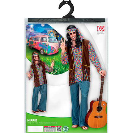 Widmann SRL Hippie kostuum Flower Power heren