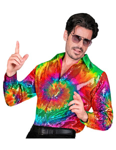 Widmann SRL Hippie paillettenshirt Tie Dye