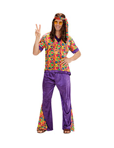 Widmann SRL Hippie pak bloemen motief man