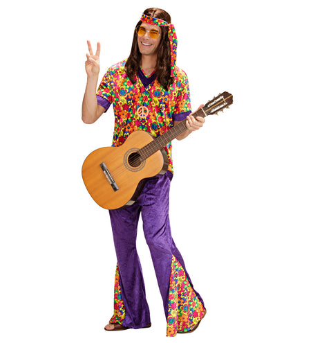 Widmann SRL Hippie pak bloemen motief man