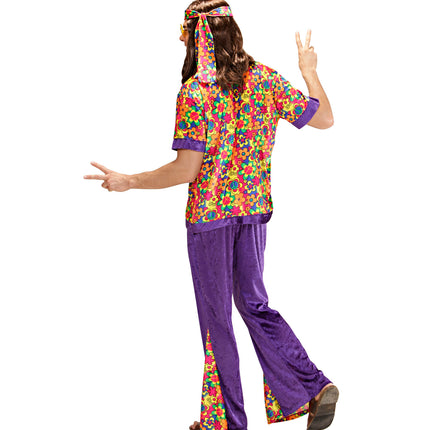 Widmann SRL Hippie pak bloemen motief man