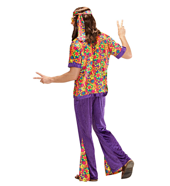 Widmann SRL Hippie pak bloemen motief man