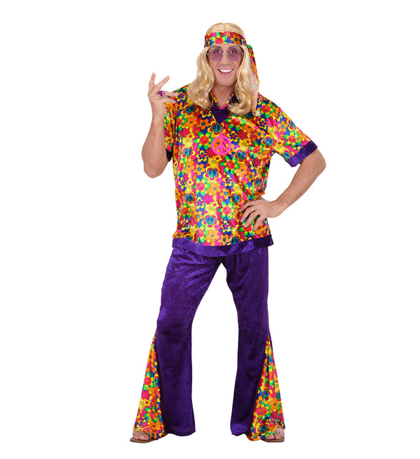 Widmann SRL Hippie pak bloemen motief man