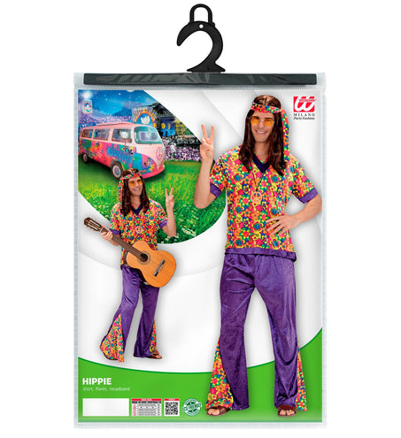 Widmann SRL Hippie pak bloemen motief man