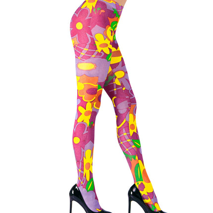 Widmann SRL Hippie panty roze flower power