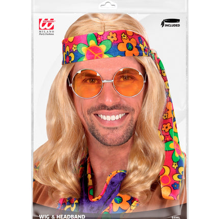 Widmann SRL Hippie pruik John Lennon blond