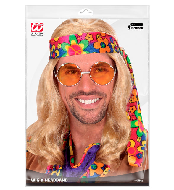 Widmann SRL Hippie pruik John Lennon blond