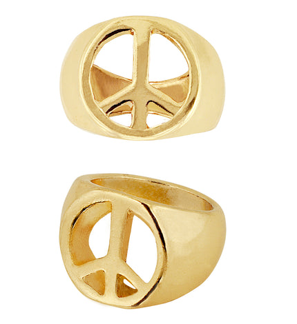 Widmann SRL Hippie ring goud peace