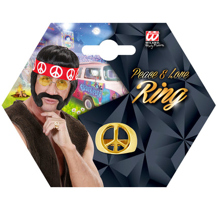 Widmann SRL Hippie ring goud peace