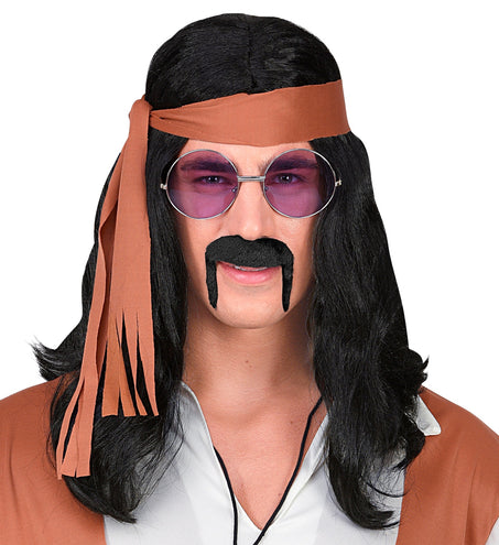 Widmann SRL Hippie snor jaren 70 zwart