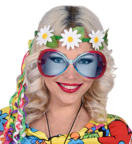 Widmann SRL Hippie sugarbabe bril rood