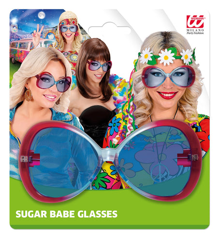 Widmann SRL Hippie sugarbabe bril rood