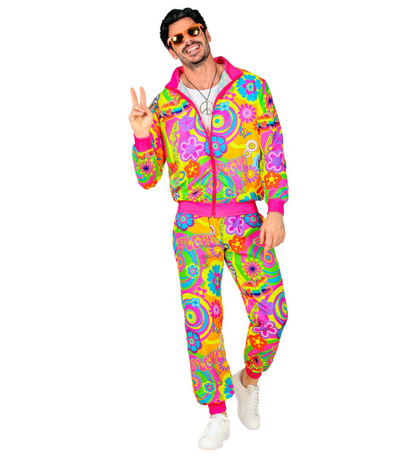 Widmann SRL Hippie trainingspak neon gekleurd met jas en broek
