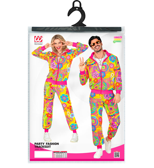 Widmann SRL Hippie trainingspak neon gekleurd met jas en broek