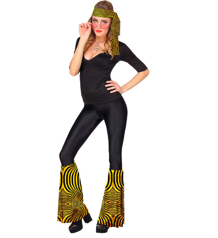 Widmann SRL Hippie verkleedset disco goud met beenwarmers en hoofdband