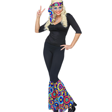Widmann SRL Hippie verkleedset jaren 70 kleurenmix met hoofdband en beenwarmers