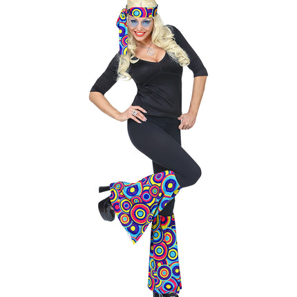 Widmann SRL Hippie verkleedset jaren 70 kleurenmix met hoofdband en beenwarmers