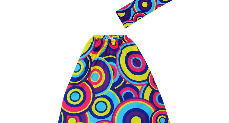 Widmann SRL Hippie verkleedset jaren 70 kleurenmix met hoofdband en beenwarmers