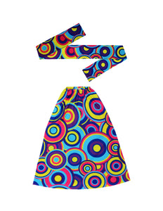 Widmann SRL Hippie verkleedset jaren 70 kleurenmix met hoofdband en beenwarmers