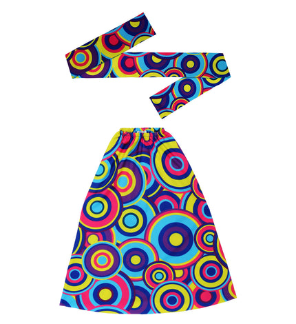 Widmann SRL Hippie verkleedset jaren 70 kleurenmix met hoofdband en beenwarmers