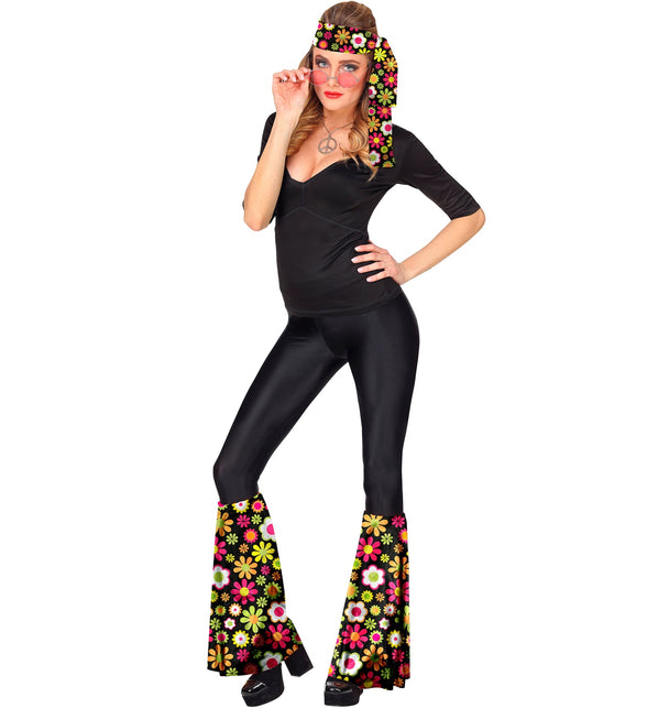 Widmann SRL Hippie verkleedset jaren 70 met beenwarmers en hoofdband