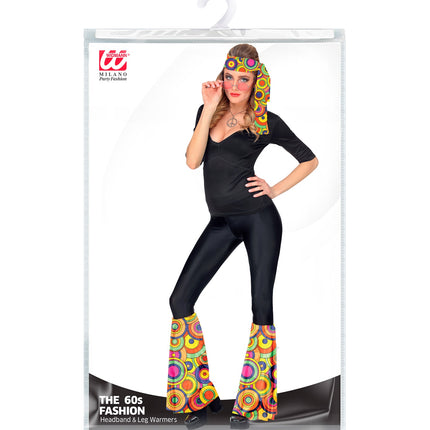 Widmann SRL Hippie verkleedset jaren 70 met beenwarmers en hoofdband