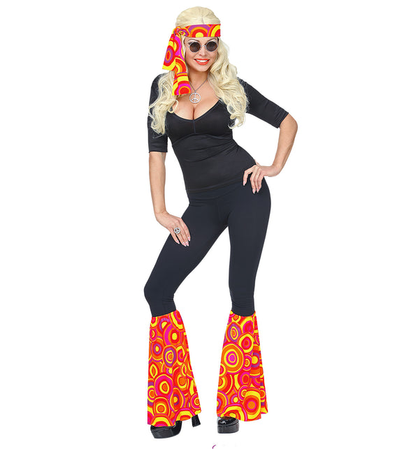 Widmann SRL Hippie verkleedset rood gele bollen jaren 70 unisex