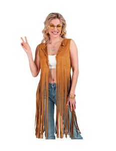 Widmann SRL Hippie vest lang met franjes