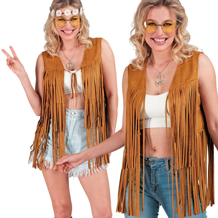 Widmann SRL Hippie vest met franjes Donna