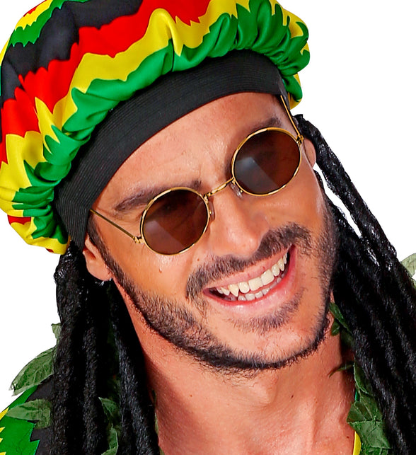 Widmann SRL Hippiebril goud met bruine glazen