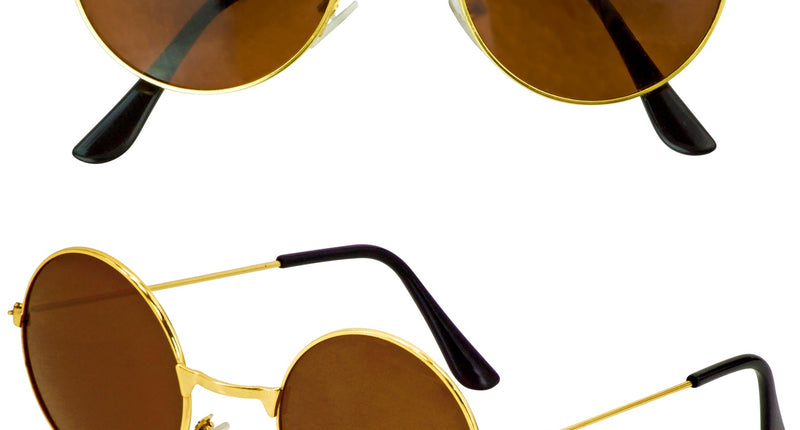 Widmann SRL Hippiebril goud met bruine glazen