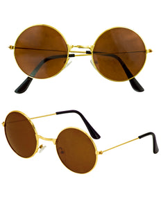 Widmann SRL Hippiebril goud met bruine glazen