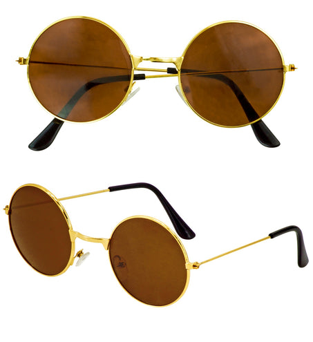 Widmann SRL Hippiebril goud met bruine glazen